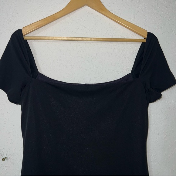 Laundry by Shelli Segal Vintage Square Neckline Black Full Length Evening Dress - Picture 2 of 16